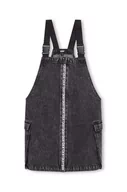 Sukienki i spódniczki dla dziewczynek - Dkny sukienka jeansowa dziecięca kolor czarny mini prosta - DKNY - miniaturka - grafika 1