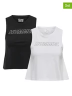 Koszulki sportowe damskie - Hummel Topy sportowe (2 szt.) w kolorze białym i czarnym - miniaturka - grafika 1
