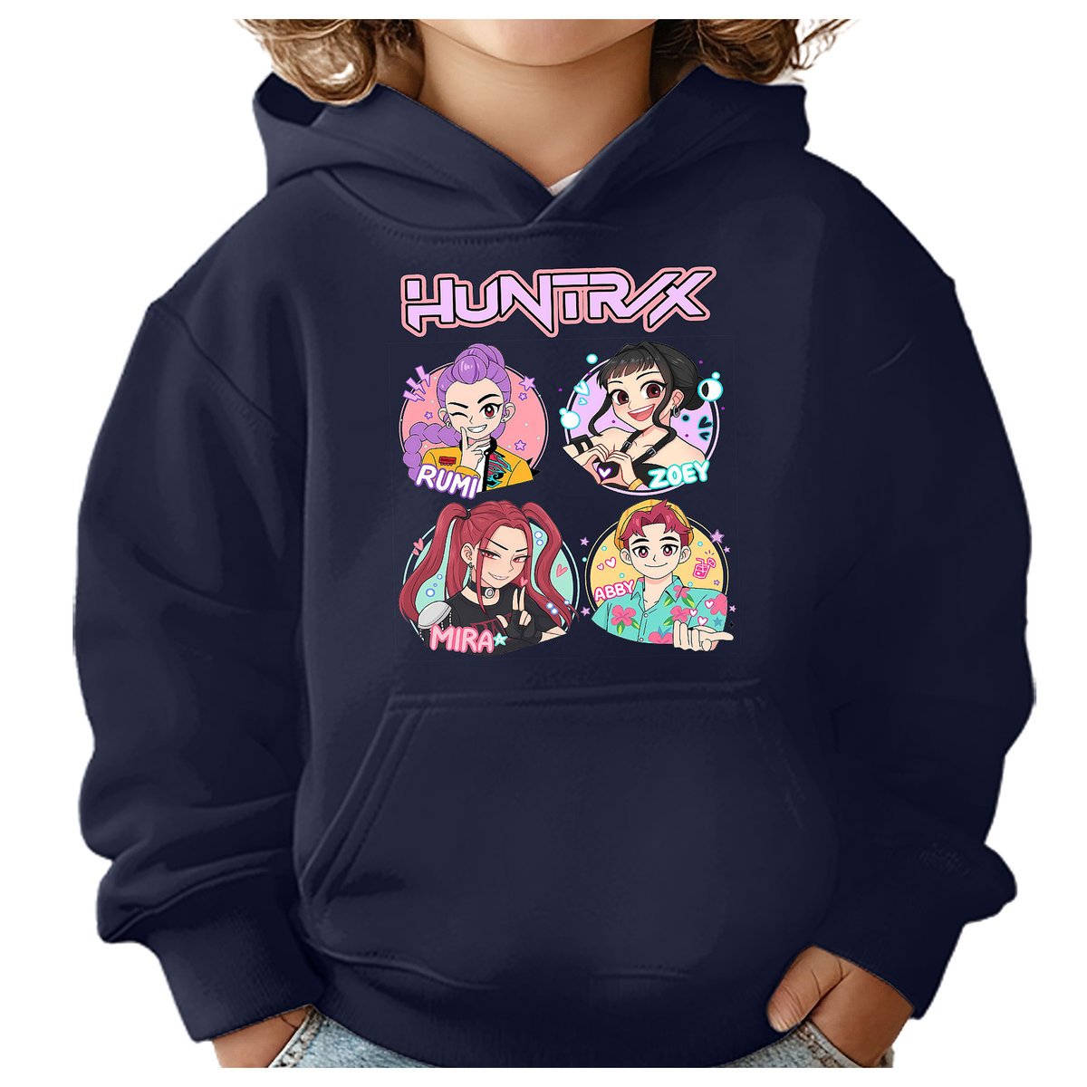 BLUZA DZIECIĘCA K-POPOWE ŁOWCZYNIE DEMONÓW HUNTRIX 146-152 Z KAPTUREM