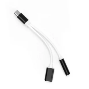 Adapter Usb Typ C - Mini Jack 3,5mm + Ładowanie - Złącza, przejściówki, adaptery - miniaturka - grafika 1