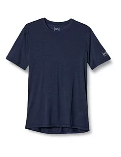 Koszulki męskie - super.natural super.natural cienki męski t-shirt z krótkim rękawem, z wełny merynosów, M BASE TEE 140, rozmiar: XXXL, kolor: ciemnoniebieski SNM003820 - grafika 1