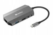 Huby USB - Sandberg SANDBERG USB-C 6-in1 Travel Dock 136-33 - miniaturka - grafika 1