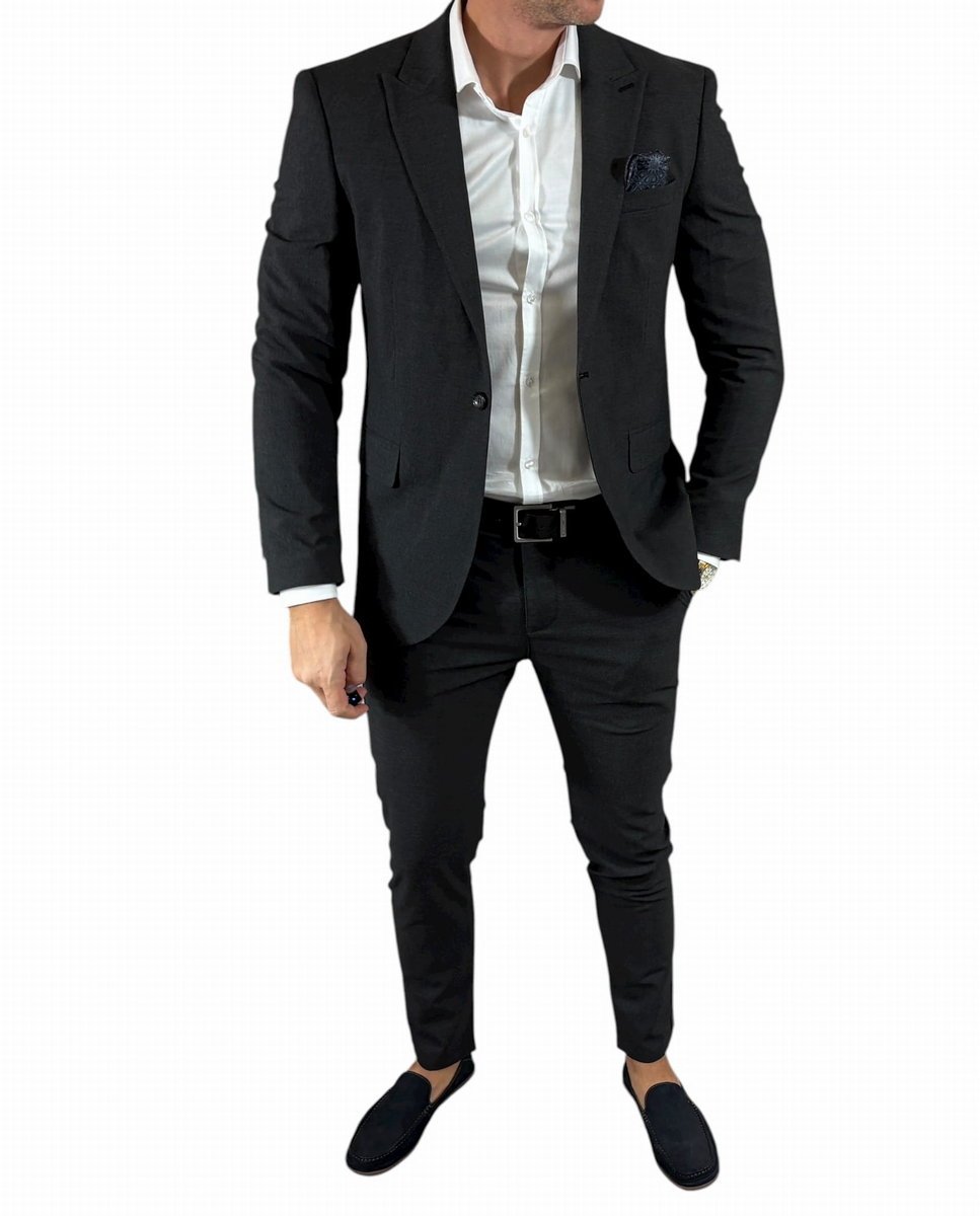 Garnitur męski dwuczęściowy komplet grafitowy/antracyt DJG012 58