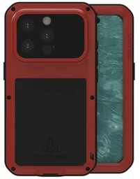 LOVE MEI Etui pancerne + szkło Powerful do iPhone 15 Pro, czerwone - Etui i futerały do telefonów - miniaturka - grafika 1