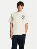 Koszulki męskie - Selected Homme T-Shirt Will 16097225 Écru Relaxed Fit - miniaturka - grafika 1