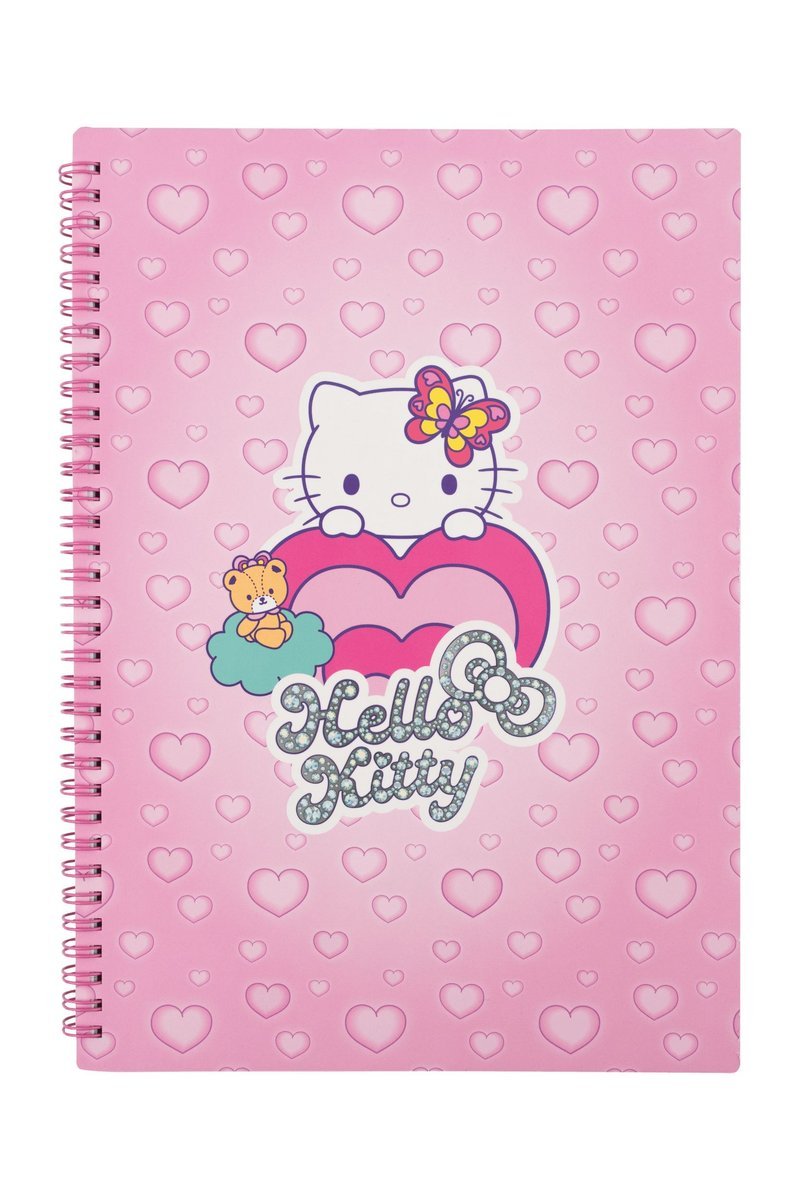Kołobrulion A4 100k.kratka metalowa spirala Hello Kitty pink wzór 2