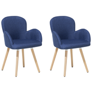 Krzesła - Beliani Zestaw do jadalni 2 krzesła niebieskie BROOKVILLE - miniaturka - grafika 1