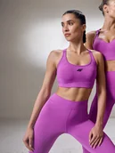 Bielizna sportowa damska - 4F Biustonosz treningowy ze średnim wsparciem damski - różowy XL - miniaturka - grafika 1