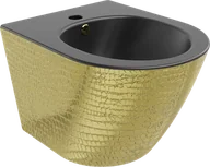 Bidety - Mexen Lena bidet wiszący, czarny mat/złoty wzór łuski - 35224878 - miniaturka - grafika 1