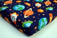 Prześcieradła dla dzieci - Prześcieradło bawełniane na gumkę 60x120- kosmos - miniaturka - grafika 1