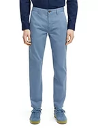 Spodnie męskie - Scotch & Soda Essentials Stuart-Organic Cotton Stretch Twill spodnie chinosy męskie, Cosmos Blue 4855, 28W / 32L - miniaturka - grafika 1