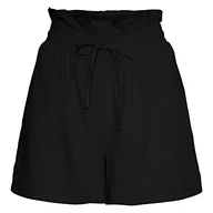 Spodenki damskie - Vero Moda Damskie szorty Vmmymilo Hw Paperbag WVN Ga, Czarny, M - miniaturka - grafika 1