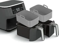 Akcesoria i części do mikrofalówek - 2szt Silikonowy garnek do Ninjas Dual Air Fryer, silikonowe wkładki do frytkownicy powietrznej Podwójna frytkownica Silikonowy kosz frytkownicy, fr... - miniaturka - grafika 1