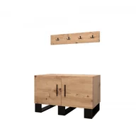 Meble do przedpokoju - Dołek i wieszak szafka na buty garderoba meble do przedpokoju na wysokich nogach ARTIN dąb artisan - miniaturka - grafika 1