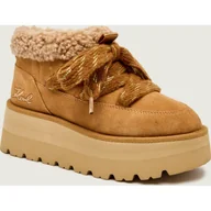 Śniegowce damskie - Karl Lagerfeld Śniegowce SKYLAR shearling zamsz - miniaturka - grafika 1