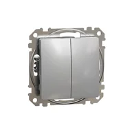 Wyłączniki światła i elektryczne - Łącznik świecznikowy Schneider Sedna Design SDD113105 srebrne aluminium Design & Elements - miniaturka - grafika 1