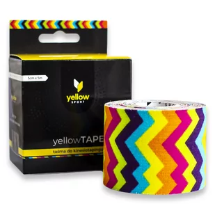 yellowTAPE Taśma Do Kinesiotapingu 5cm Tęczowy Zygzak - Akcesoria do rehabilitacji - miniaturka - grafika 1