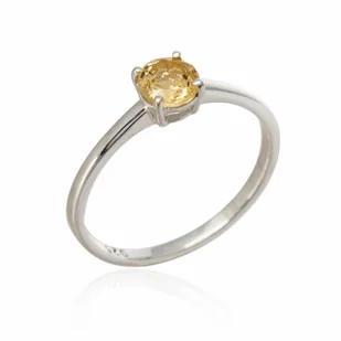 ankabizuteria.pl Srebrny pierścionek z naturalnym cytrynem - Pierścionki - miniaturka - grafika 1