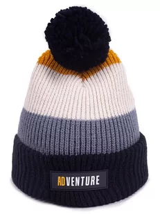 Czapka zimowa chłopięca z czarnym pomponem ADVENTURE 50-52 - Czapki damskie - miniaturka - grafika 1