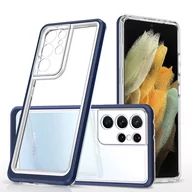 Etui i futerały do telefonów - Clear 3in1 etui do Samsung Galaxy S21 Ultra 5G żelowy pokrowiec z ramką niebieski - miniaturka - grafika 1