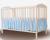 Pościel dla dzieci - MimiNu, Falbana pod materac, Bawełna, Błękit, 60x120 cm - miniaturka - grafika 1