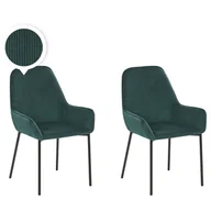Krzesła - Zestaw 2 krzeseł do jadalni sztruksowy zielony LOVERNA - miniaturka - grafika 1