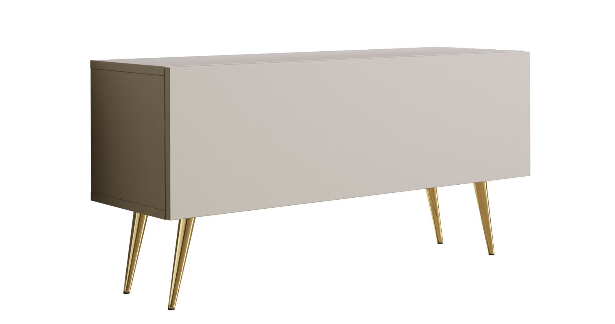 Szafka pod telewizor, kaszmir, złote nogi, A: szer: 100 cm, wys: 52 cm, gł: 32 cm