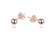 Srebrne kolczyki kulki - 3mm - Rose Gold