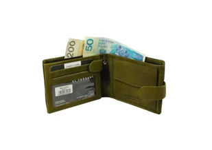 Portfel Męski Skórzany EL FORREST Skóra Licowa Poziomy Z Zapięciem Z Zapinką Wewnątrz OLIWKOWY 892 12 12,5 x 9,5 x 3 [cm] - Portfele - miniaturka - grafika 7