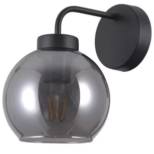 Italux Kinkiet LAMPA ścienna POGGI WL-28028-1 szklana OPRAWA loftowa kula ball czarna przydymiona WL-28028-1 - Lampy ścienne - miniaturka - grafika 1