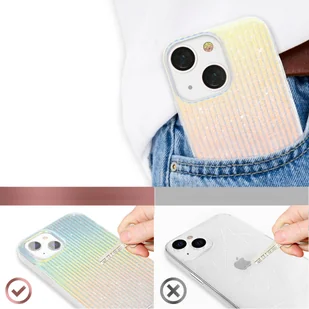 Kingxbar Travel Series luksusowe eleganckie etui na iPhone 13 niebiesko-pomarańczowy (Clouds) - Etui i futerały do telefonów - miniaturka - grafika 6