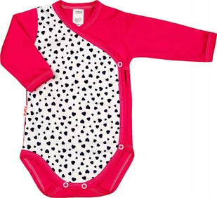 Body KOPERTOWE 100% Bawełna Serduszka RÓŻ r 74 KLEKLE - Body dla niemowląt - miniaturka - grafika 1