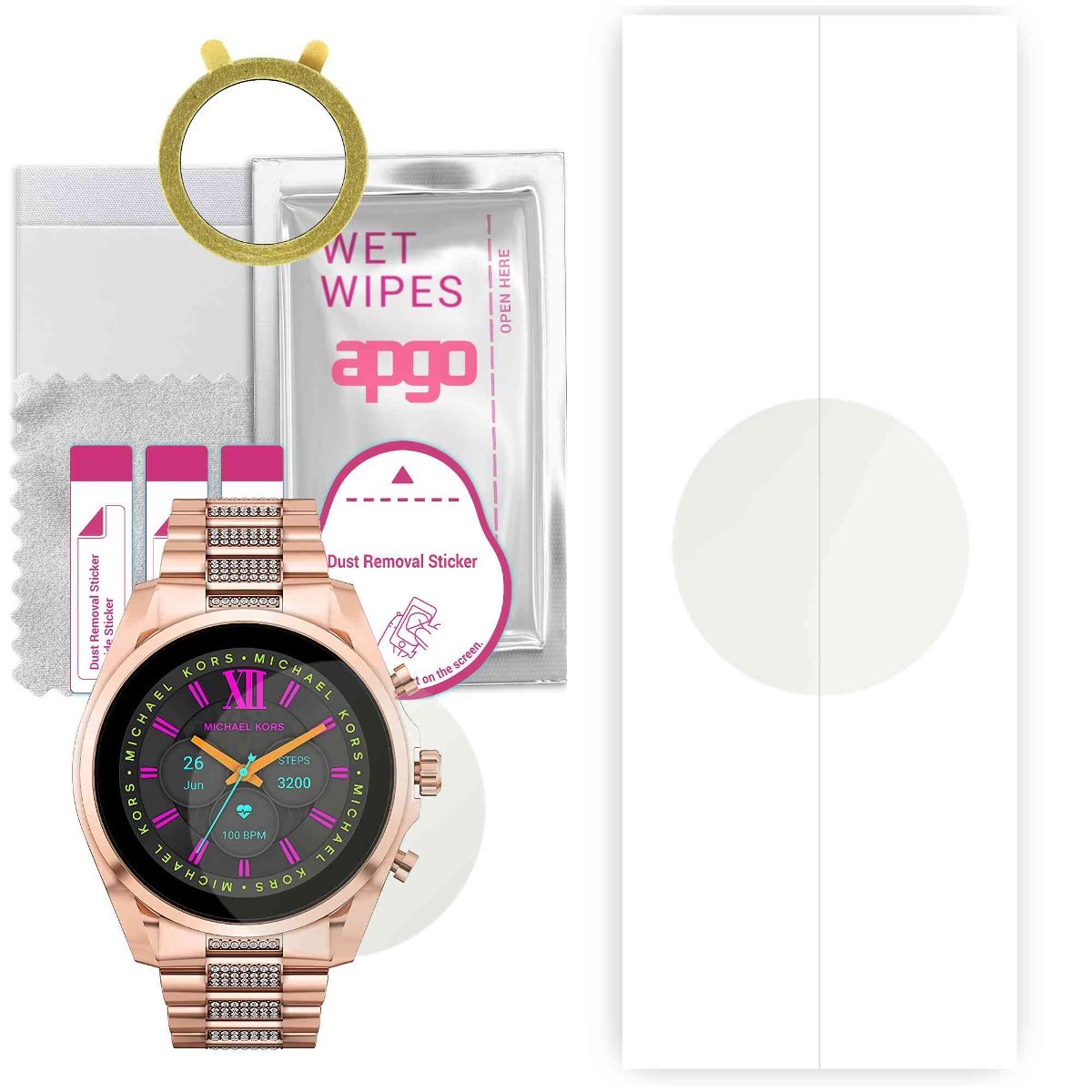 1x Folia hydrożelowa MATOWA do Michael Kors MKT5135V - apgo Smartwatch Hydrogel MATTE Protection Ochrona na ekran smartwatcha