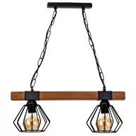 Lampy sufitowe - Milagro Lampa wisząca ULF BLACK / WOOD 2xE27 60W MLP6192 MLP6192 - miniaturka - grafika 1