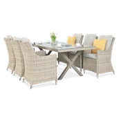 Meble ogrodowe - Zestaw mebli z technorattanu NAPOLI 6/200 Light Beige - miniaturka - grafika 1