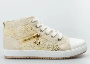 Seastar Trampki prześwitujące ze złotym zamkiem beżowe-38 - Trampki damskie - miniaturka - grafika 1