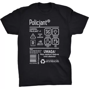 Policjant Etykieta Koszulka Dla Policjanta - Koszulki męskie - miniaturka - grafika 1