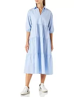 Sukienki - DreiMaster Maritim Damska sukienka maxi w paski ikita, jasnoniebieska, wełniana biel, XS, Jasnoniebieski wełniany biały, XS - miniaturka - grafika 1