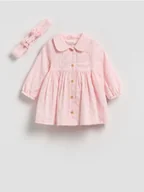 Komplety dla niemowląt - Reserved - Sukienka z opaską - pastelowy róż - miniaturka - grafika 1