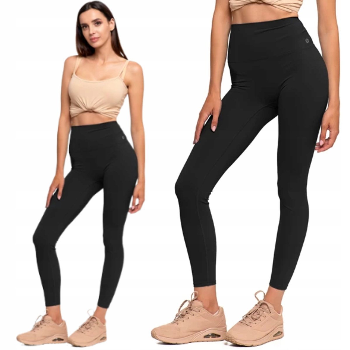 LEGGINSY DAMSKIE SPORTOWE WYSOKI STAN FUNKCYJNE NA TRENING STYLOWE MORAJ S BLACK