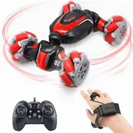 Zabawki zdalnie sterowane - Samochód Kaskaderski Dwustronny Zdalnie Sterowany 1:18 2.4G Czerwony - miniaturka - grafika 1