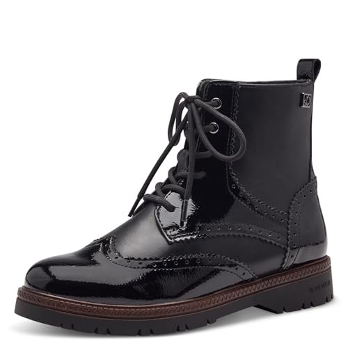s.Oliver Damskie sztyblety Lace Boot Flat 5-25232-43, czarny, 36 EU