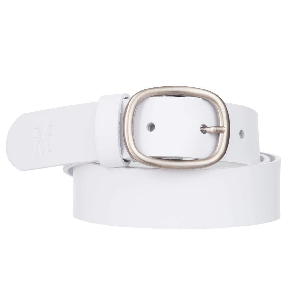Klasyczny Pasek Damski VerMari Skórzany Biały 3 cm