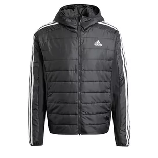 adidas Męska kurtka hybrydowa Essentials 3S z izolacją, czarna, Czarny, L - Kurtki męskie - miniaturka - grafika 1