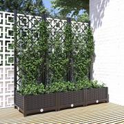 Donice - Donica ogrodowa z kratką, czarna, 120x40x121,5 cm, PP Lumarko - miniaturka - grafika 1