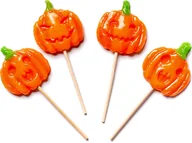Gumy do żucia, lizaki, dropsy - Halloween Lizaki Dyniowe Twarze 2D Różne Wzory Inter Display 30g x 24 Sztuk - miniaturka - grafika 1