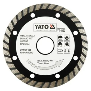 Yato tarcza tnąca TURBO 115mm - 6022 (YT-6022) - Tarcze do pił - miniaturka - grafika 1