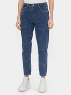 Spodnie damskie - Pepe Jeans Jeansy PL204607 Niebieski Tapered Fit - miniaturka - grafika 1