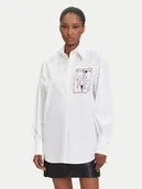 Koszule damskie - KARL LAGERFELD Koszula A3W11040 Biały Relaxed Fit - miniaturka - grafika 1