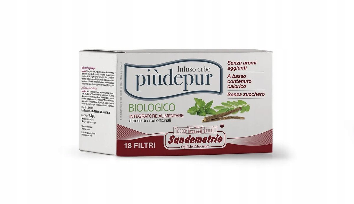 18 saszetek herbaty Sandemetrio ziołowe detoksykujące